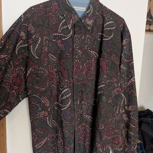 Bugle Boy Paisley Dress Shirt - Red, Green, Blue